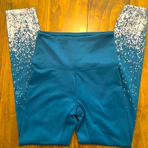 Blue and silver leggings